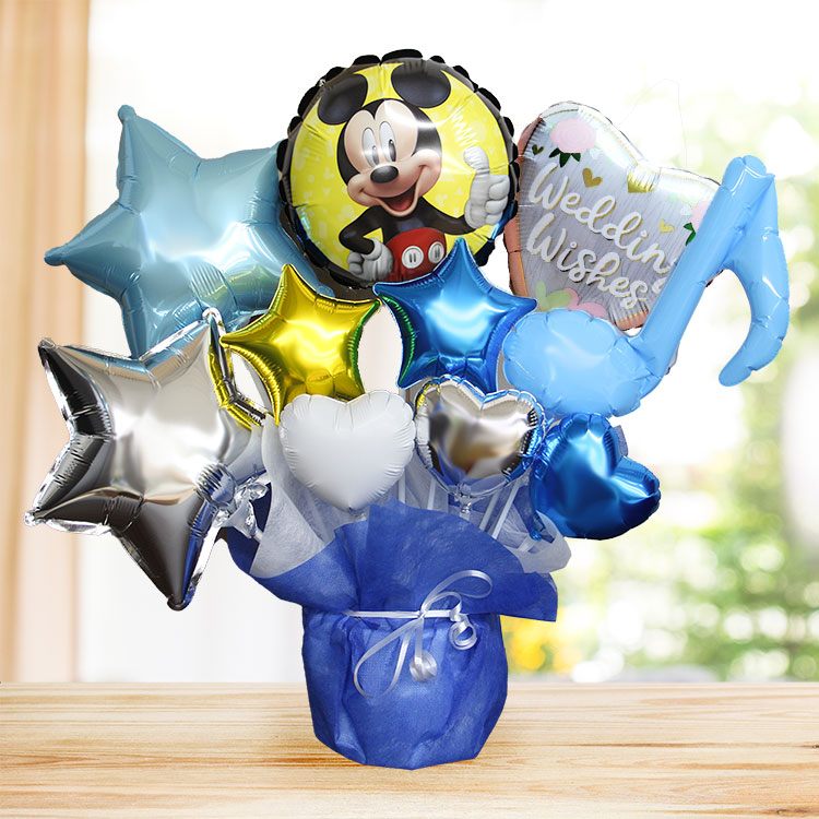 バルーンギフト バルーン電報 ディズニー ミッキー 誕生日 結婚式 結婚祝い 開店祝い お祝い 祝電 発表会 おしゃれ 子供 プレゼント 名入れ 2504 | Disney | 04