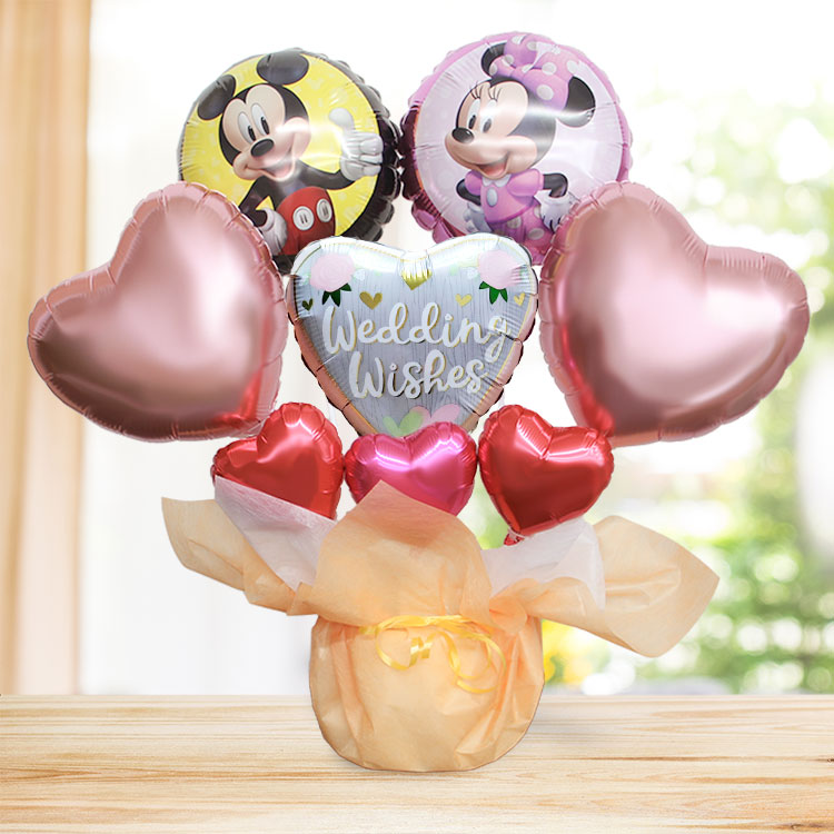 ディズニーミッキーミニーバルーンタオルケーキ　記念日 おむつケーキ】ミッキー＆ミニータオルおむつケーキ