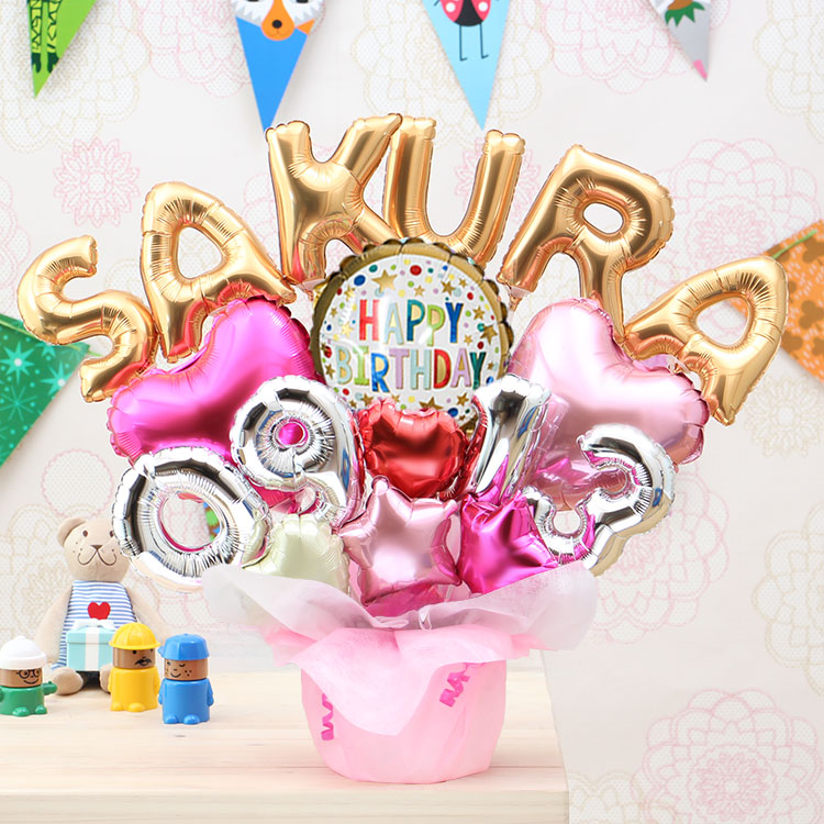 組み合わせ 6文字 数字 アルファベット バルーン 選べる バルーン電報