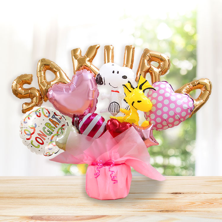 バルーン電報 スヌーピーのレターバルーン・アルファベットと数字のバルーンを自由に組み合わせ 誕生日 開店祝い #2610 | SNOOPY | 02