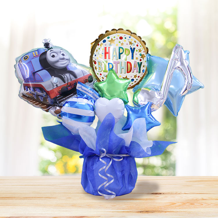 きかんしゃトーマス バルーンギフト 名入れ 卓上バルーン バルーンブーケ 誕生日 バルーン きかんしゃ トーマス 祝電 ギフト 出産祝い 発表会 入学 | ブランド登録なし | 03