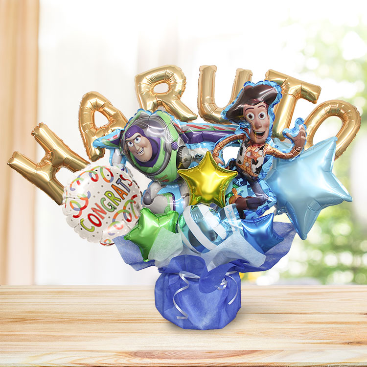 組み合わせ 6文字 バズ ウッディ バルーンギフト 誕生日 結婚式 結婚祝い 出産祝い お祝い 祝電 発表会 おしゃれ 子供 プレゼント バルーン電報 トイストーリー | トイ・ストーリー | 02