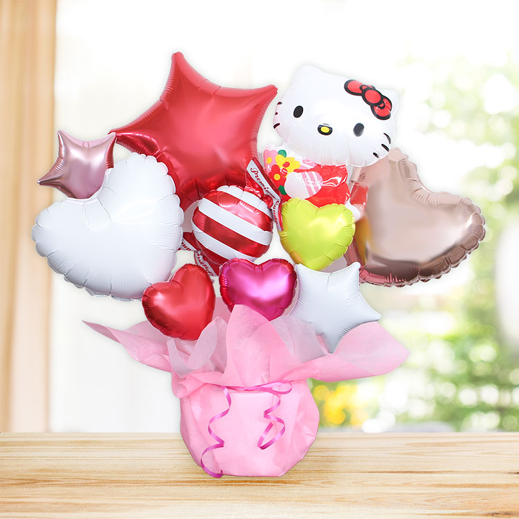 BIG バルーン ブーケ キティ 誕生日 卒業 卒園 入学 プレゼント お祝い