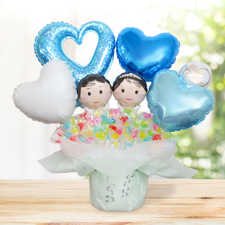 キャンディブーケ 新郎新婦 ペア ウェディング 結婚式 結婚祝い 電報