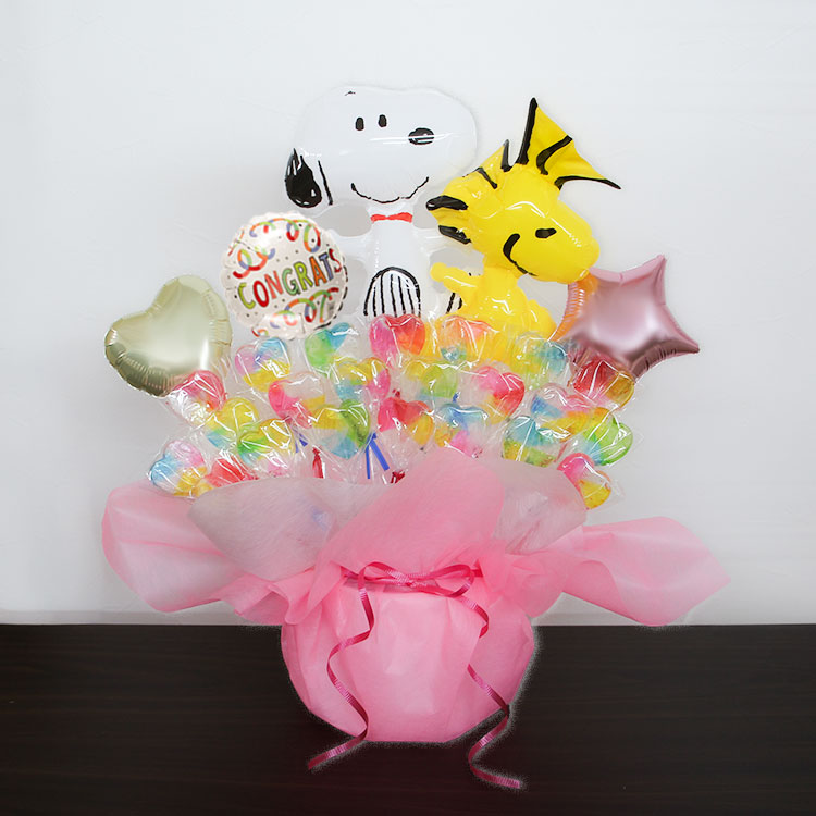 SNOOPY（スヌーピー） ピンク キャンディブーケ バルーン電報 結婚式