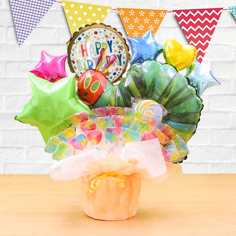 はらぺこあおむし キャンディブーケ バルーン電報 誕生日 発表会 出産祝い バースデー プレゼント 祝電 バルーンギフト 7625 | ERIC CARLE | 03