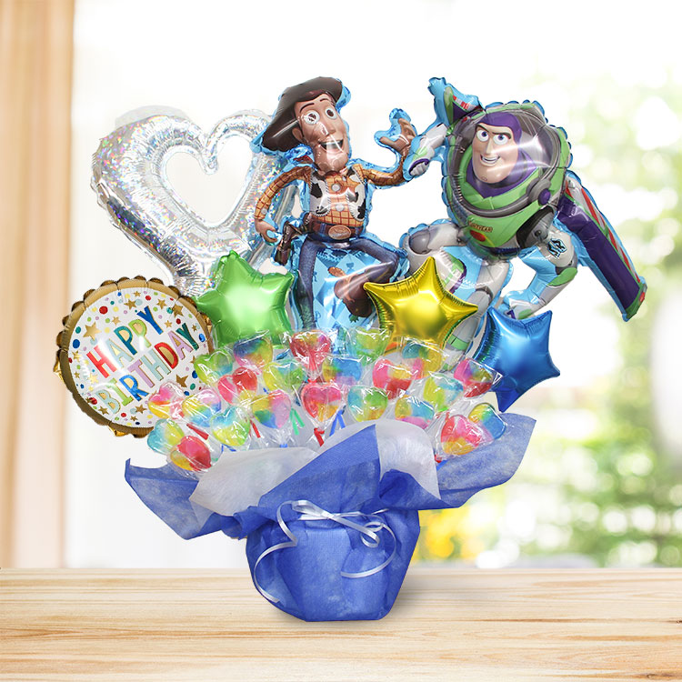 トイストーリー キャンディブーケ バルーンギフト 名入れ 誕生日 バルーン バズ ウッディ ディズニー バズ・ライトイヤー 祝電 ギフト 出産祝い 発表会 入学 | トイ・ストーリー | 03