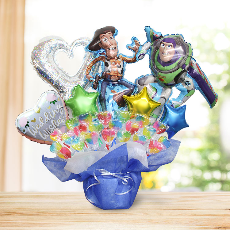トイストーリー キャンディブーケ バルーンギフト 名入れ 誕生日 バルーン バズ ウッディ ディズニー バズ・ライトイヤー 祝電 ギフト 出産祝い 発表会 入学 | トイ・ストーリー | 04