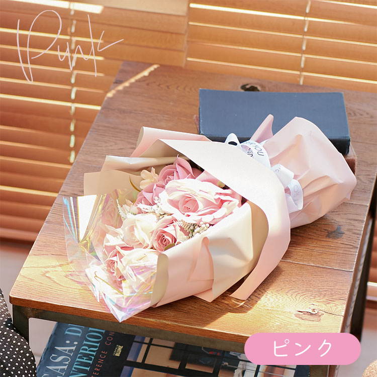 ソープフラワー ローズ 花束 ブーケ ボックス フラワーギフト バラ 造花 フラワーソープ シャボンフラワー 誕生日 記念日 敬老の日 プレゼント | ブランド登録なし | 02