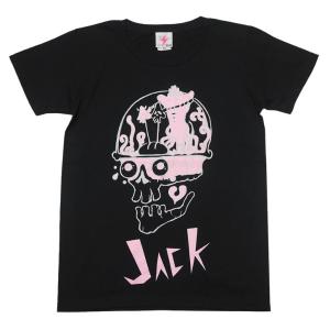 JACK ( ジャック ) UネックTシャツ -G- 半袖 黒色 ブラック スカル ドクロ 髑髏 ロ...