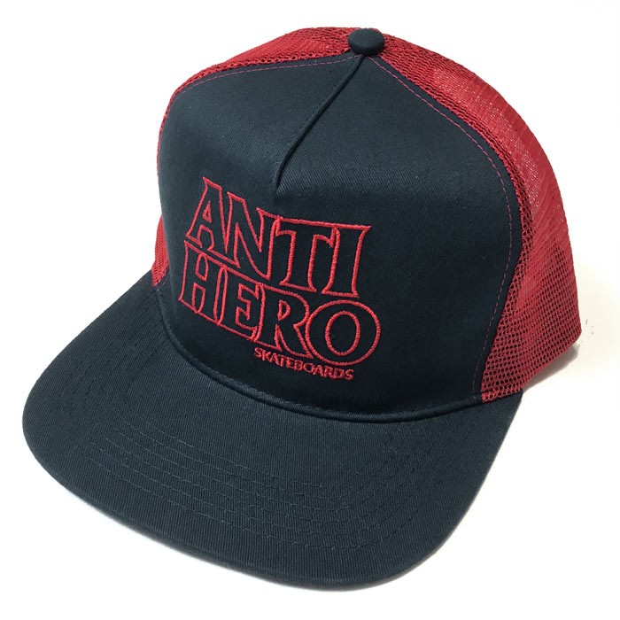 ANTIHERO BLACKHERO OUTLINE スナップバック (ネイビー×レッド)- アンタイヒーロー -G- キャップ CAP 帽子 ロゴマーク スケートブランド ハードコア | ANTIHERO | 01