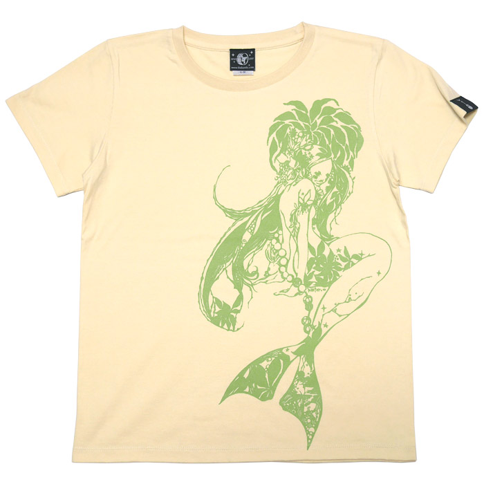 マーメイド (Mermaid) ガールズTシャツ (ナチュラル) baster great -X-半袖 生成り カットソー 童話 人魚 にんぎょ 女の子 イラストレーション きれいめ 可愛い | レディースセレクト | 01