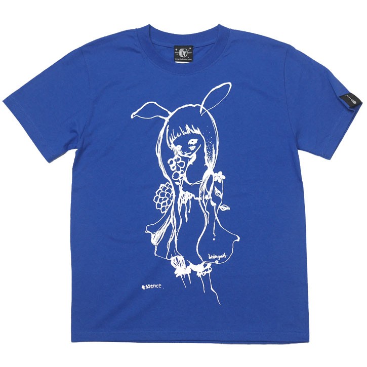 バニー Tシャツ (ロイヤルブルー) -G- 可愛いイラスト うさみみ 女の子 コラボ 青色 半袖