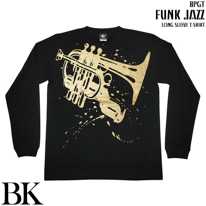 Funk Jazz(ファンク ジャズ) ロングスリーブTシャツ -X- 長袖 黒色系 ロンTee メンズ レディース ファンキー ブルース ファンク スウィング |  | 01