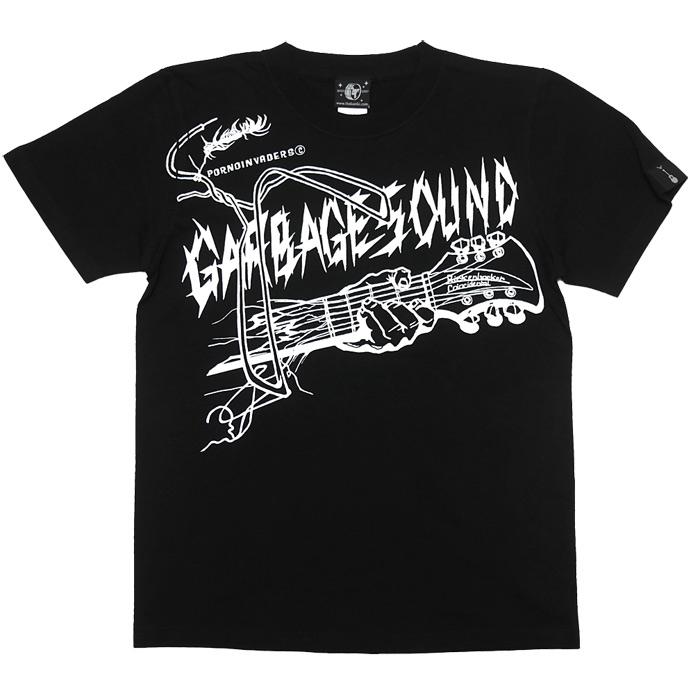 GARBAGE SOUND ガベージサウンド Tシャツ (ブラック)-Z- 半袖 黒色 ギター柄 PUNKROCK パンクロック バンド ライブフェスコーデ｜bambi｜02