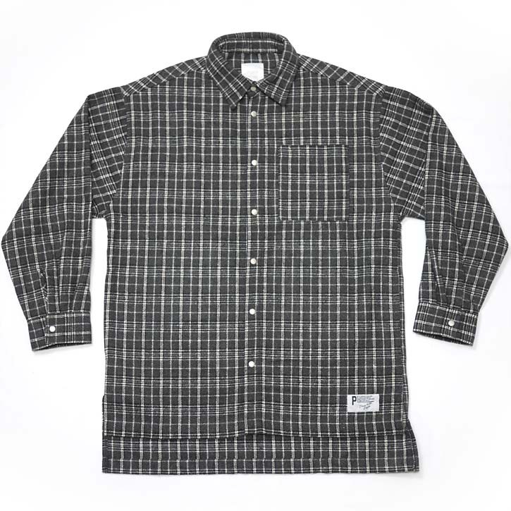 メンズセレクト ヘビーネルチェック ロング丈 BIGサイズシャツ