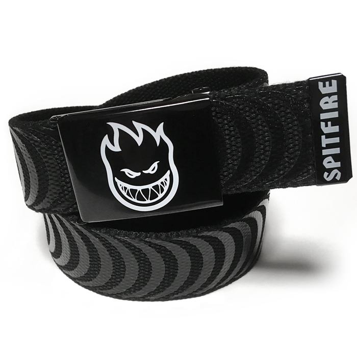 SPITFIRE クラシック ウェブ ベルト（ ブラック ）スピットファイア - G-ファイアーロゴ 火の玉小僧 ガチャベルト スケボー ウィールブランド | SPITFIRE WHEELS | 01