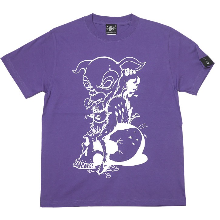 コアバンビ Tシャツ (V.パープル) -Z- 半袖 紫色 ロックTシャツ ハードコア スカル ドク...