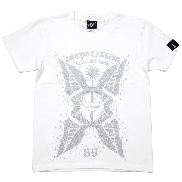 butterfly Tシャツ (ホワイト)-G- 半袖 白色 バタフライ 蝶々 ちょうちょ カジュア...