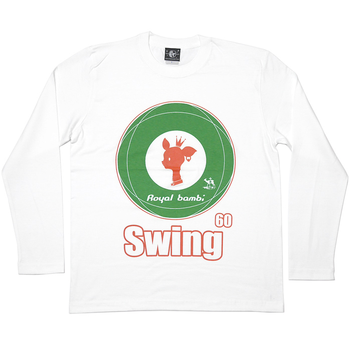 Swing 60 ロングスリーブTシャツ (ホワイト×グリーン) -F- ロンT 長袖 ターゲット ...