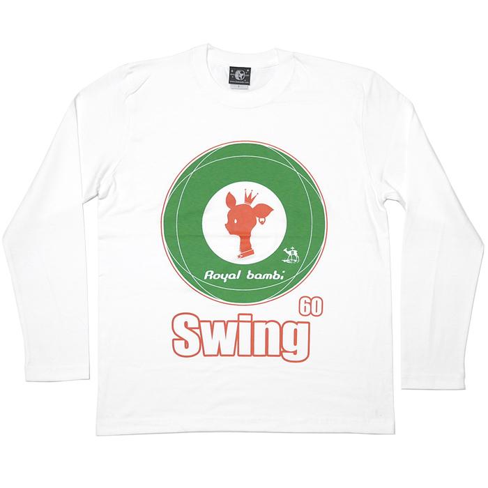 Swing 60 ロングスリーブTシャツ (ホワイト×グリーン) -F- ロンT 長袖 ターゲット モッズ モッド Mod's カジュアル ポップ｜bambi｜02