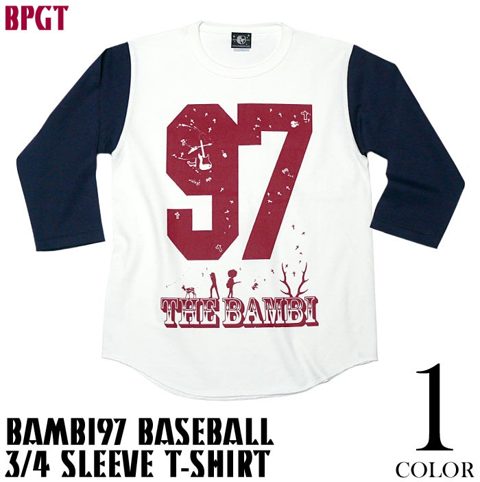 bambi97 3/4スリーブ ベースボールTシャツ -G- ロックTシャツ バンビ ロゴマーク ア...