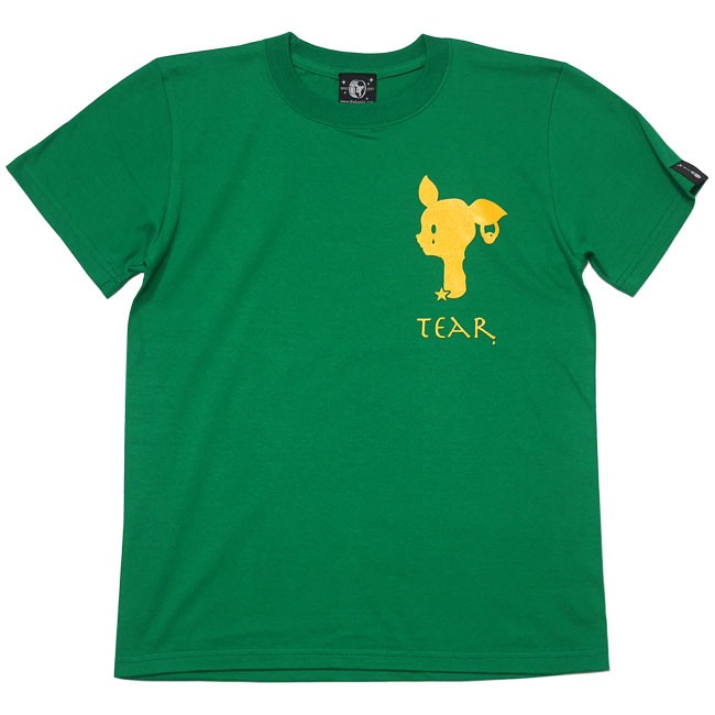 涙目バンビ(TEAR) Tシャツ (グリーン) -F- 半袖 緑色 みどり ワンポイント ロゴマーク...