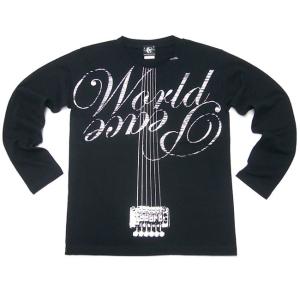 WP ロングスリーブTシャツ (ブラック) -Z- ロンT 長袖 カットソー 平和 音楽 ロックンロ...