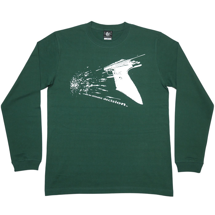 Ultimate Decision ロングスリーブ Tシャツ (アイビーグリーン) The Ghost Writer -X- 長袖 ロンTEE 深緑 カットソー 銃 ピストル Pistol パンクロック PUNKROCK | メンズセレクト | 01