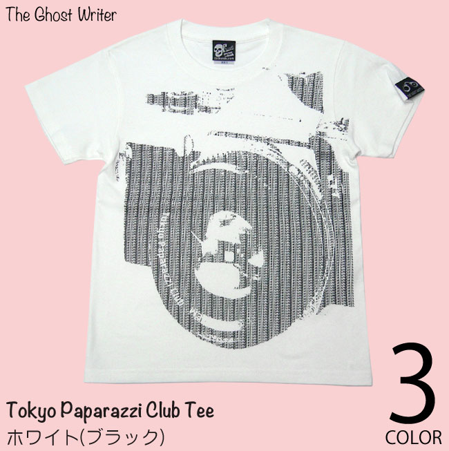 Tokyo Paparazzi Club Tシャツ (ホワイト＆スレート) -F- カメラ