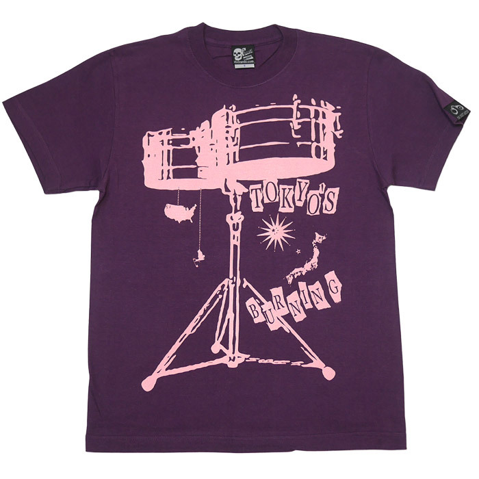 ワールドラム Tシャツ (M.パープル) -F- 紫色 ドラマー バンド パンクロックTシャツ パン...