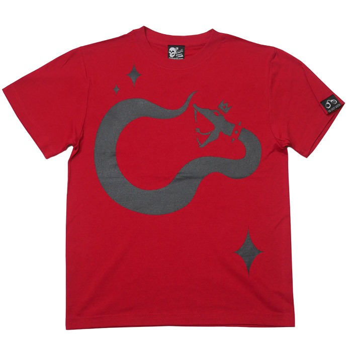 ロックTシャツ / ロイヤルスネイク Tシャツ (レッド )-G- 半袖 赤 ヘビ 蛇柄 PUNKR...