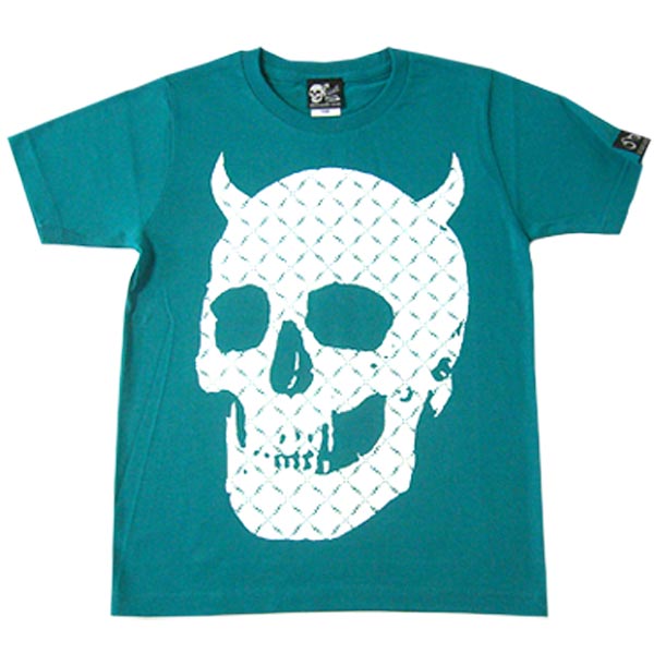 ロックTシャツ / 音鬼 Tシャツ (アップルグリーン) -X- 半袖 緑色 スカル ドクロ ギター柄 パンクロックTシャツ バンドTシャツ | メンズセレクト | 01