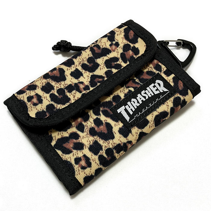 バイフォールドウォレット (レパード柄) - THRASHER スラッシャー -X- Bifold 二つ折り財布 サイフ レオパード ヒョウ柄 スケーター スケートボード ストリート | THRASHER | 01