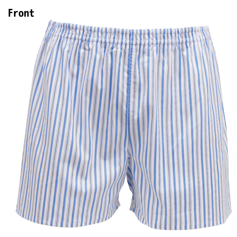 イーサン様 BURBERRY ユニオンジャック柄とストライプ柄２点トランクス L M/L/LL☆立体裁断前閉じ仕様トランクス【日本製】【ブルーストライプ柄