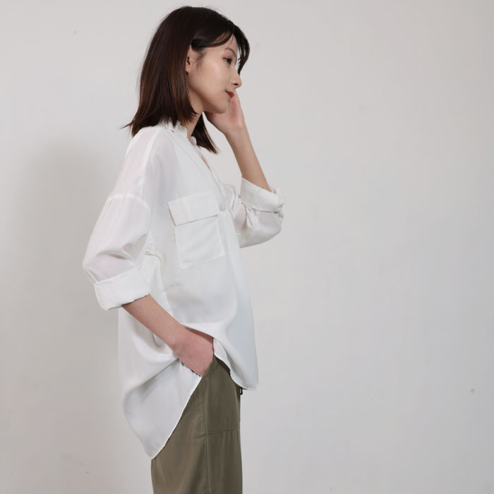 シャツ チュニック ロング レディース シワになりにくい 春 夏