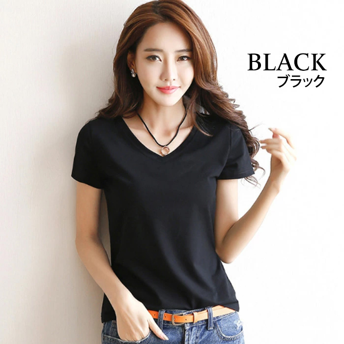 薄くて 軽い Vネック インナー使い カットソー 送料無料 レディース