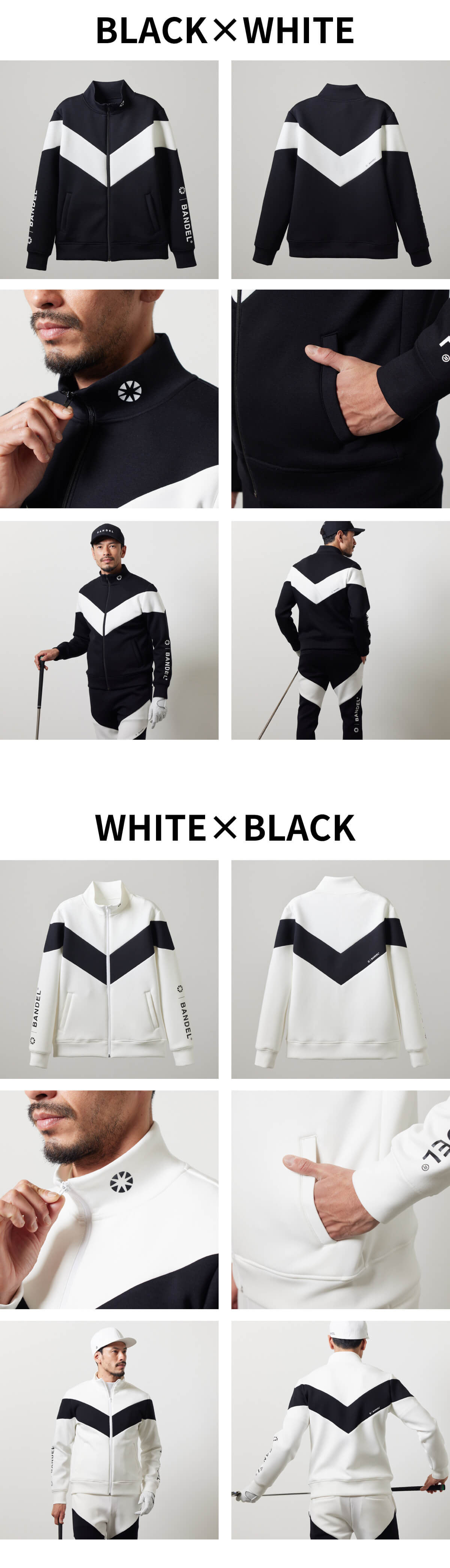 BANDEL バンデル ゴルフウェア V SWITCH STAND COLLAR BLOUSON