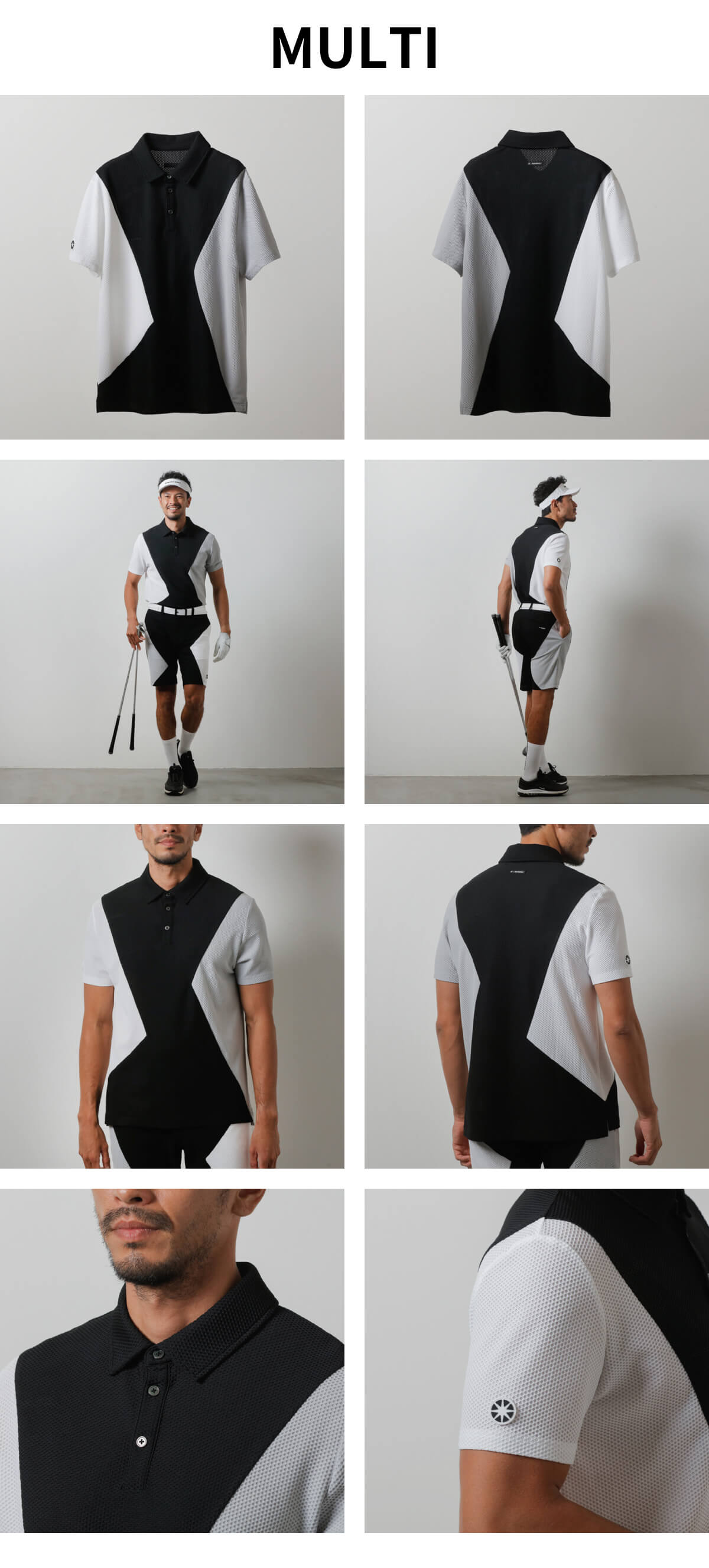 BANDEL バンデル ゴルフウェア ASYMMETRY SWITCH S/S MOCK NECK
