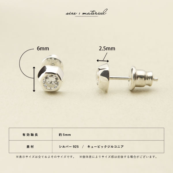 ピアス スタッド 名入れ 刻印 シルバー シルバー925 キュービック