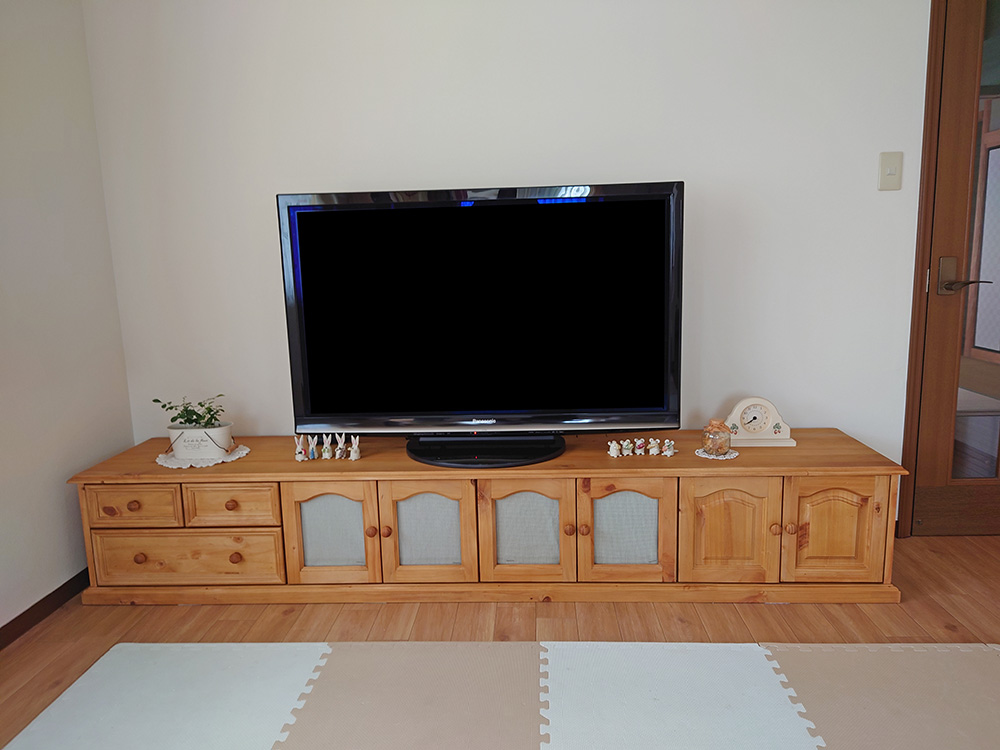 ワイド木製テレビボード 木の香りがするパインテレビ台 幅240cm ltv
