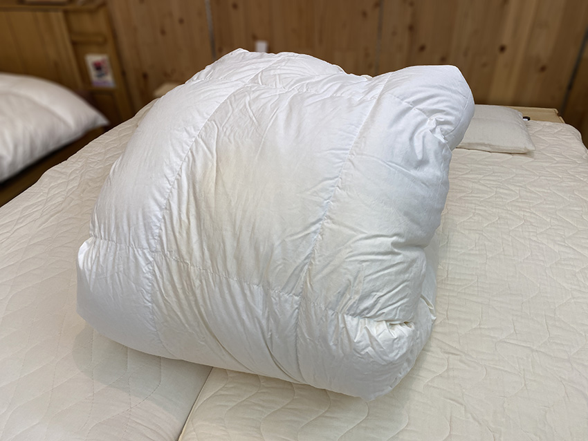 展示訳アリ品 ポーランドホワイトグース 高級羽毛布団 両面ヤケ有り