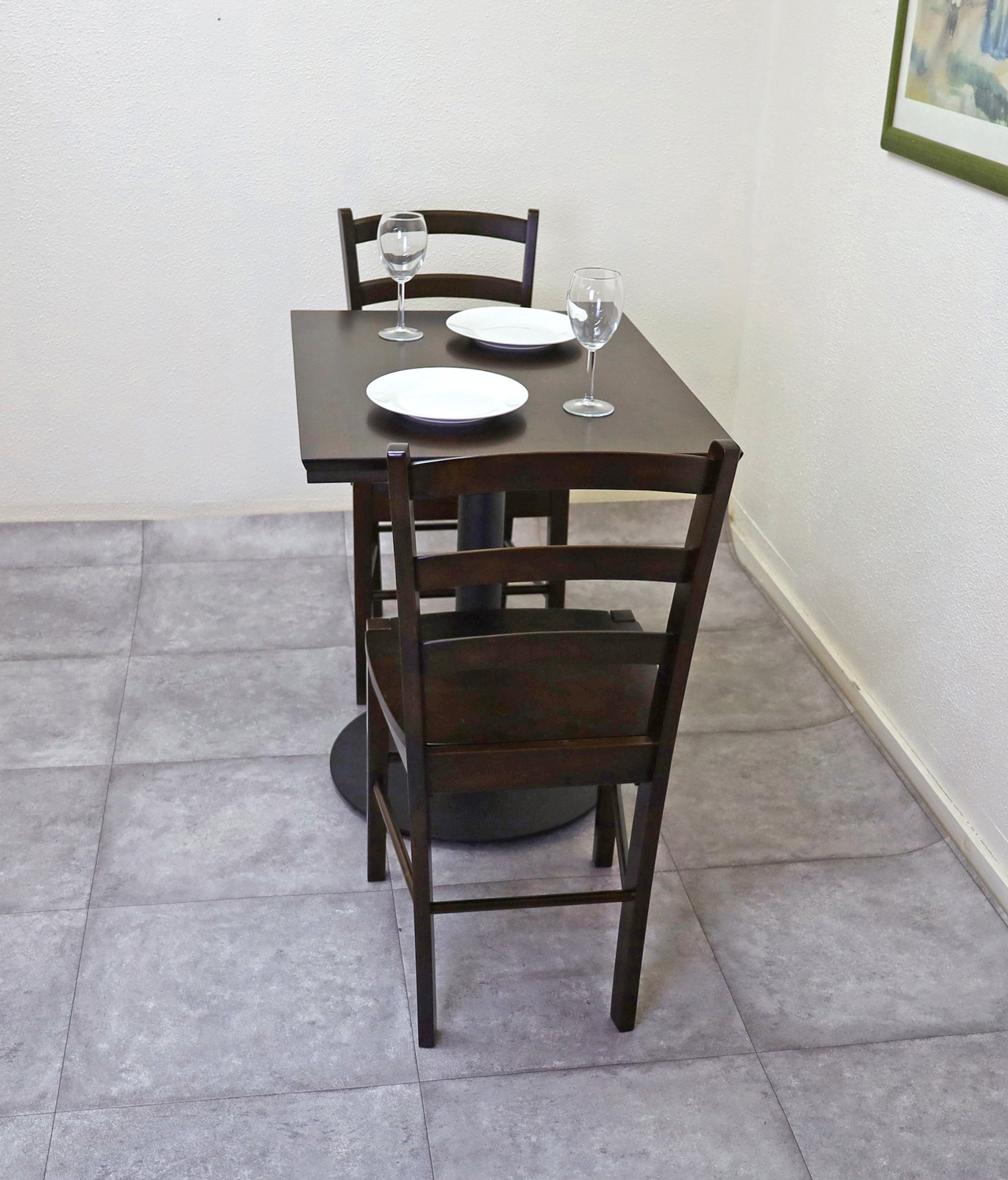 お揃いの飲食店用テーブルセット 1本脚 業務用テーブルセット 75cm