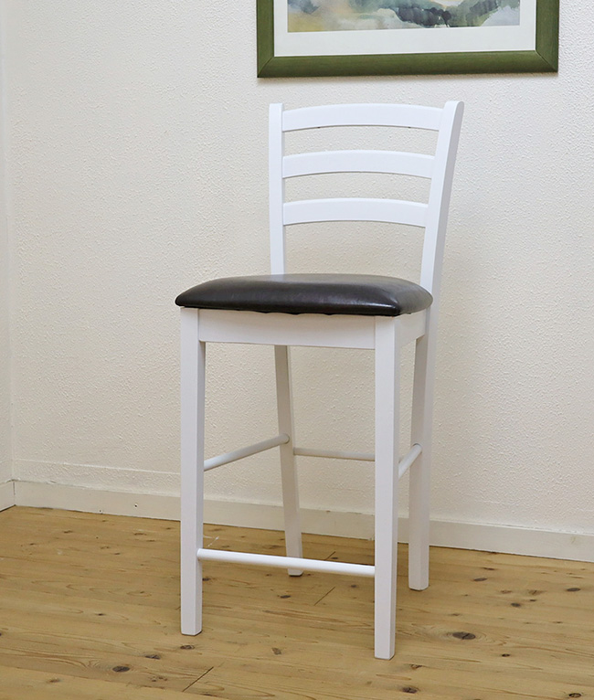 座面高63cm 白いカウンターチェア CCK861ホワイト WH クッション座面