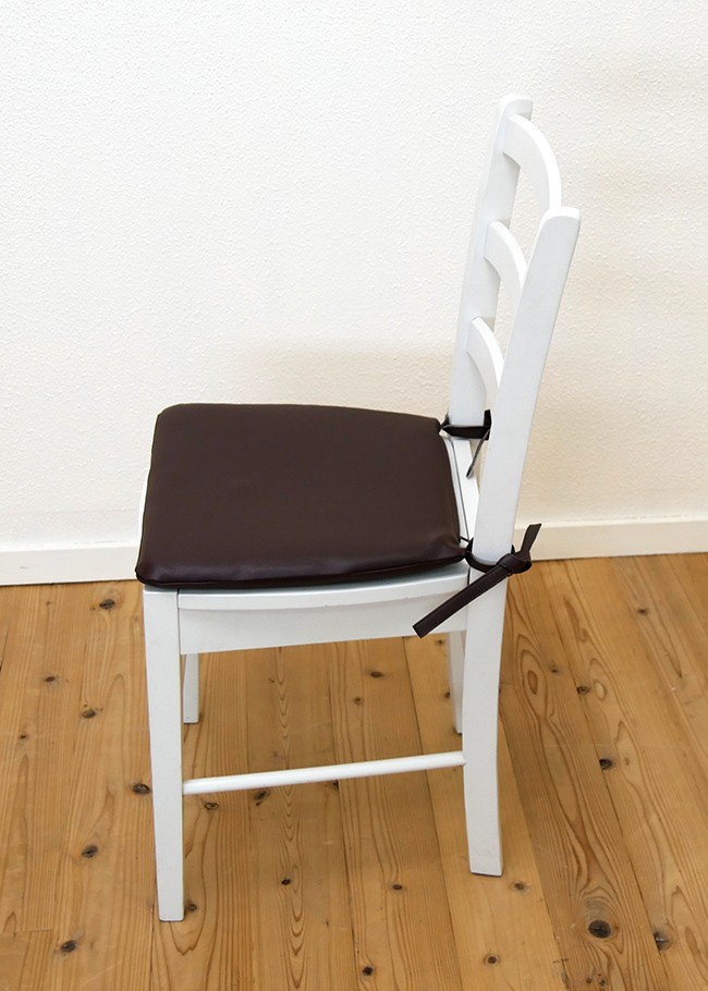 座面高45cm 木製 ダイニングチェア シートクッション付 CDK383WH 白い