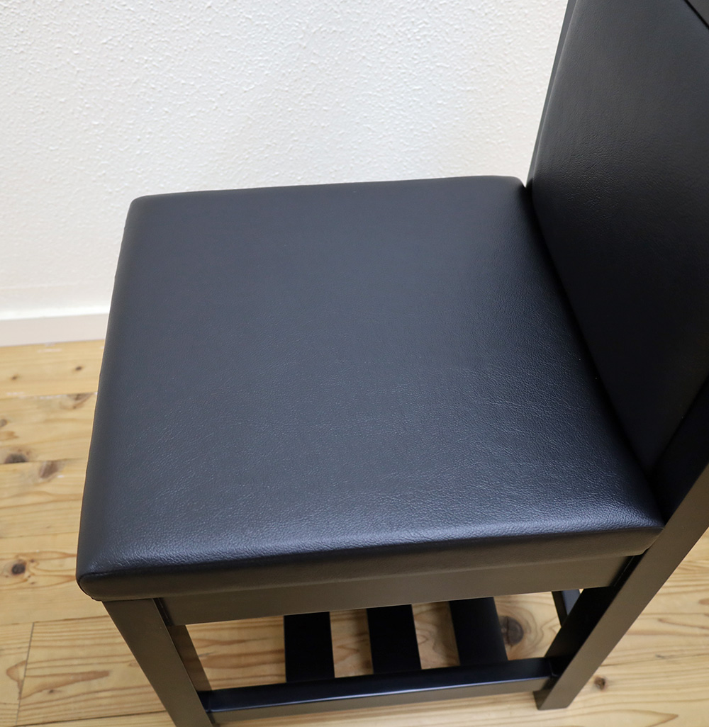 木製椅子 特注品 2脚セット 黒い座面 レザー 割烹 寿司屋 在庫多数あり rcl-100200-3p_main.jpg