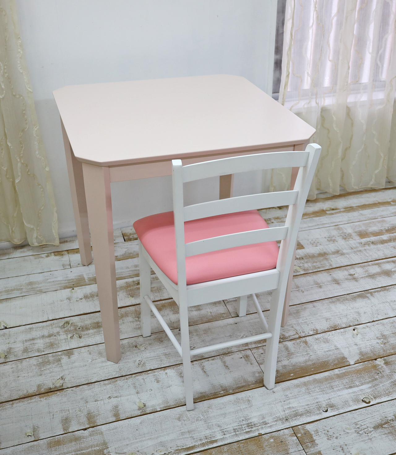 座面高50cm 木製 ダイニングチェア CDK383 ホワイト 白い椅子