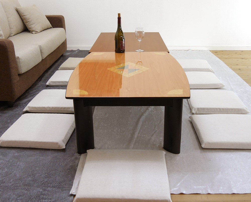 イタリア製 伸長式 リフティング テーブル Esprit チェリー色 天然木天