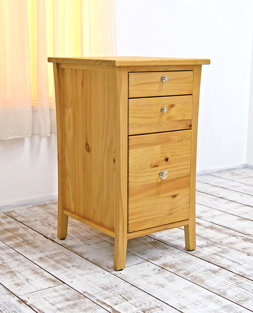 サイドチェスト カントリー 3段チェスト 学習机 電話台 サイドテーブル