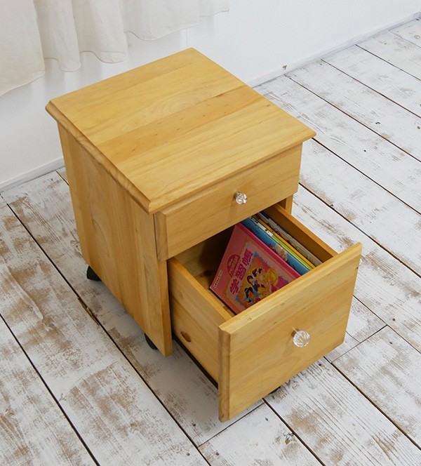 カントリー調の机そで/ファイルチェスト